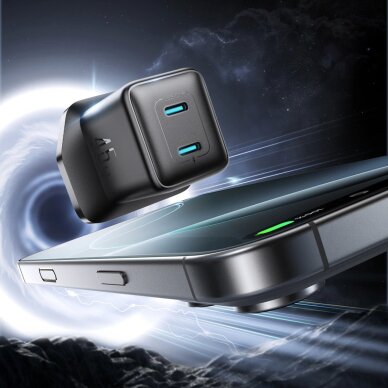 Sieninis įkroviklis Joyroom JR-TCG17 45W 2x USB-C (UK kištukas) – juodas 1