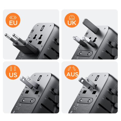 Joyroom JR-TCW01 kelioninis adapteris Universal 17W EU / US / UK / JP / AU / CN – juodas 8