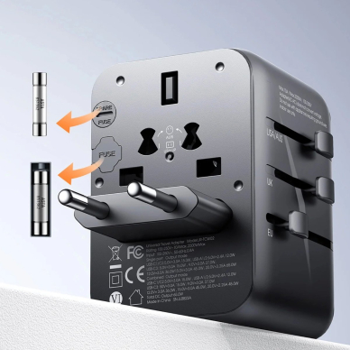 Joyroom JR-TCW02 65W kelioninis adapteris Universal EU / US / JP / AU / UK / CN – juodas 10