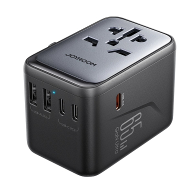 Joyroom JR-TCW02 65W kelioninis adapteris Universal EU / US / JP / AU / UK / CN – juodas