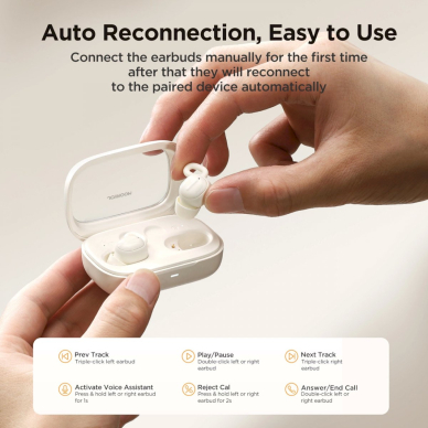 Joyroom JR-TS1 Cozydots Series TWS AusinėsBluetooth 5.3 noise cancellation - baltas 12 Joyroom JR-TS1 Cozydots Series TWS AusinėsBluetooth 5.3 noise cancellation - baltas 12