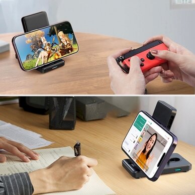 Joyroom JR-WQS02 iPhone AirPods Apple Watch 4in1 charging station foldable - Juodas 18 Joyroom JR-WQS02 iPhone AirPods Apple Watch 4in1 charging station foldable - Juodas 18