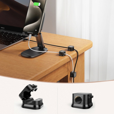 Joyroom JR-ZS368 magnetinis kabelių laikiklis – juodas (6 vnt.) 5
