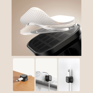 Joyroom JR-ZS368 magnetinis kabelių laikiklis – juodas (6 vnt.) 8