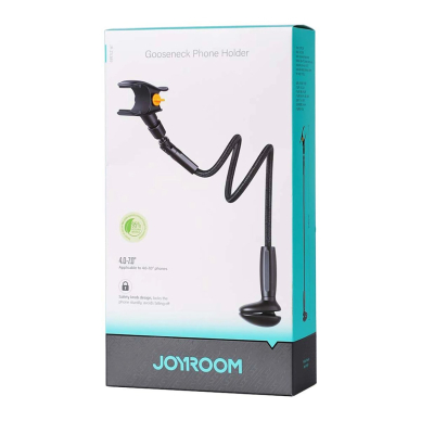 Joyroom JR-ZS389 telefono laikiklis su lanksčia rankena stalui – juodas 7