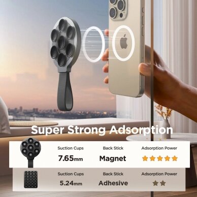Joyroom JR-ZS393 magnetic Telfono laikiklissuction cups - Juodas 6 Joyroom JR-ZS393 magnetic Telfono laikiklissuction cups - Juodas 6