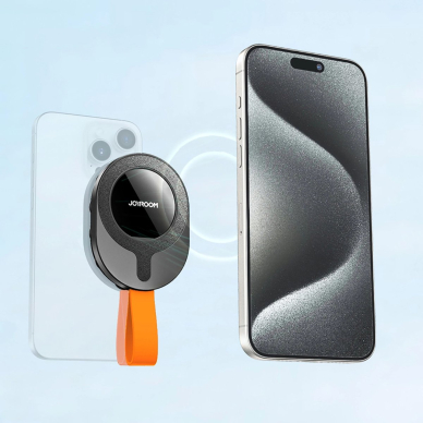 Joyroom JR-ZS393-S Magnetinis laikiklis su siurbtukais, skirtas 4.7–7" telefonui – juodas oranžinis 4