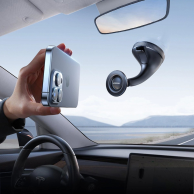 Joyroom JR-ZS406 Magnetinis automobilinis laikiklis, skirtas priekinio stiklo ar panelės tvirtinimui – juodas 10