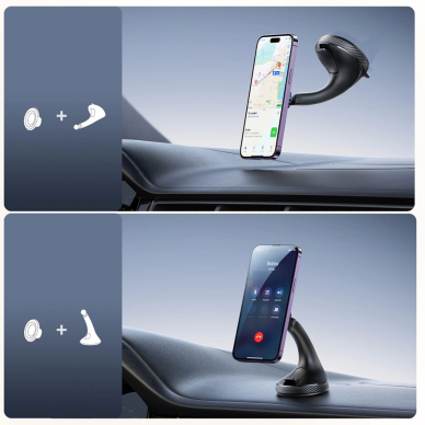 Joyroom JR-ZS406 Magnetinis automobilinis laikiklis, skirtas priekinio stiklo ar panelės tvirtinimui – juodas 7