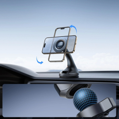 Joyroom JR-ZS406 Magnetinis automobilinis laikiklis, skirtas priekinio stiklo ar panelės tvirtinimui – juodas 9