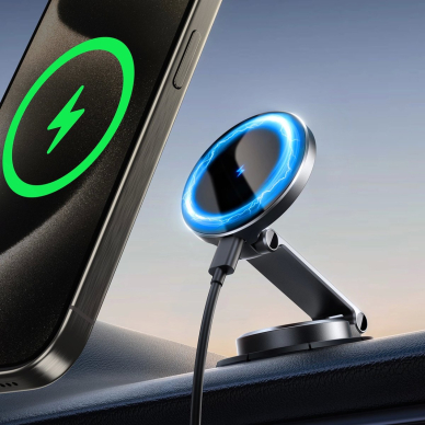 Joyroom JR-ZS408 Magnetinis laikiklis su 15W indukciniu įkrovikliu, skirtas automobilio pultui – juodas 10