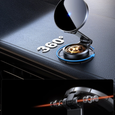 Joyroom JR-ZS408 Magnetinis laikiklis su 15W indukciniu įkrovikliu, skirtas automobilio pultui – juodas 7