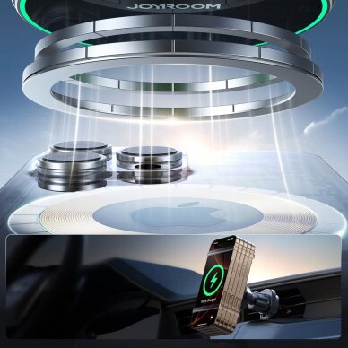 Automobilinis laikiklis Joyroom JR-ZS412 su Qi2 15W įkrovikliu, montuojamas į oro angą – juodas 9 Automobilinis laikiklis Joyroom JR-ZS412 su Qi2 15W įkrovikliu, montuojamas į oro angą – juodas 9