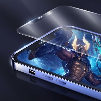 Joyroom Knight Series 2,5D full screen gaming apsauginis stiklas iPhone 12 mini juodais kraštais (JR-PF625) 9