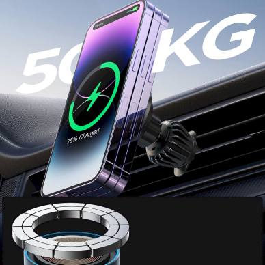 Joyroom JR-ZS240 Pro Magnetinis automobilinis laikiklis su 15W belaidžiu įkrovikliu, skirtas oro angai – juodas 9