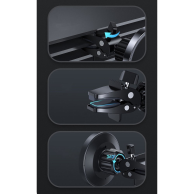Joyroom magnetinis Qi bevielis automobilinis įkroviklis - telefono laikiklis (suderinama su MagSafe) juodas (JR-ZS240) 3 Joyroom magnetinis Qi bevielis automobilinis įkroviklis - telefono laikiklis (suderinama su MagSafe) juodas (JR-ZS240) 3