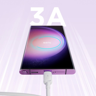 Joyroom Multi-Color Series A14 USB-A / USB-C 3A kabelis 1.2 m – baltas 3