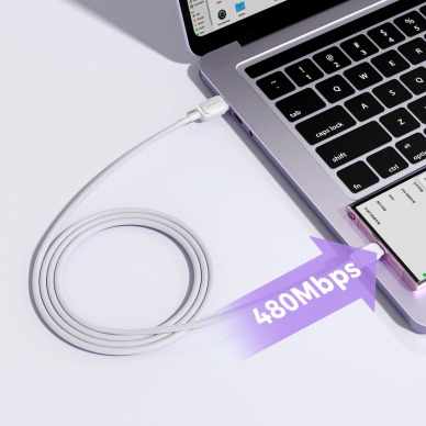 Joyroom Multi-Color Series A14 USB-A / USB-C 3A kabelis 1.2 m – baltas 6