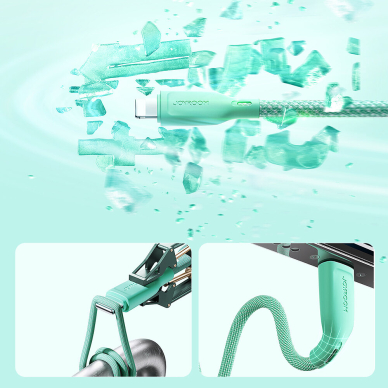 Joyroom Multi-Color Series SA34-AC6 USB-A / USB-C Cable 100W Fast Transfer 1m - Green 14 Joyroom Multi-Color Series SA34-AC6 USB-A / USB-C Cable 100W Fast Transfer 1m - Green 14