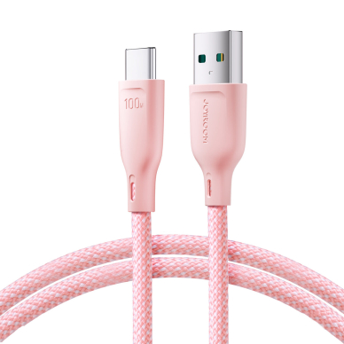 Joyroom Multi-Color Series SA34-AC6 USB-A / USB-C Cable 100W Fast Transfer 1m - Pink Joyroom Multi-Color Series SA34-AC6 USB-A / USB-C Cable 100W Fast Transfer 1m - Pink