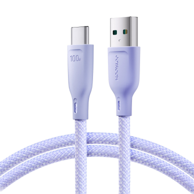 Joyroom Multi-Color Series SA34-AC6 USB-A / USB-C Cable 100W Fast Transfer 1m - Purple Joyroom Multi-Color Series SA34-AC6 USB-A / USB-C Cable 100W Fast Transfer 1m - Purple