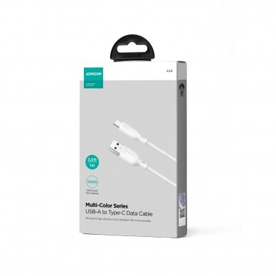 Joyroom Multi-Color Series SA34-AC6 USB-A / USB-C Cable 100W Fast Transfer 1m - White 4 Joyroom Multi-Color Series SA34-AC6 USB-A / USB-C Cable 100W Fast Transfer 1m - White 4