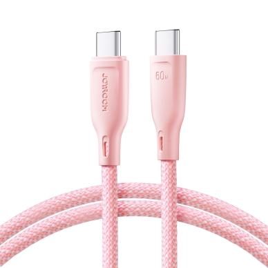 Joyroom Multi-Color Series SA34-CC3 USB-C / USB-C Cable 60W Fast Transfer 1m - Pink Joyroom Multi-Color Series SA34-CC3 USB-C / USB-C Cable 60W Fast Transfer 1m - Pink