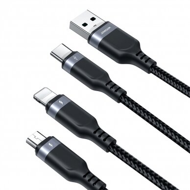 Joyroom Multi-Use Series 3-in-1 cable S-1T3018A18 Lightning USB-C micro USB 30 cm - black 3