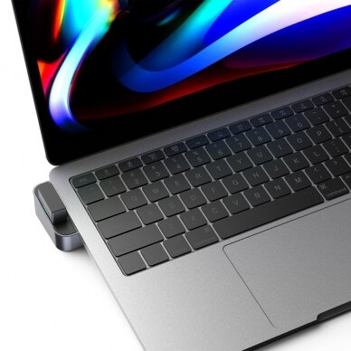 Jungčių Daugintuvas Joyroom Multifunctional Hub USB Type C - USB 3.0 / RJ45 / HDMI / USB Type C / Thunderbolt skirtas MacBook Pro Pilkas (S-H121 Gray) 6