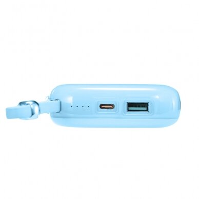 Joyroom power bank 10000mAh Jelly Series 22.5W with built-in USB C cable Mėlynas (JR-L002) 7