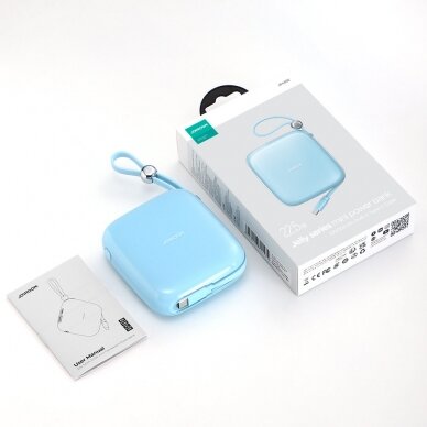 Joyroom power bank 10000mAh Jelly Series 22.5W with built-in USB C cable Mėlynas (JR-L002) 8