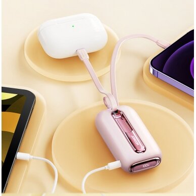 Joyroom powerbank 10000mAh Colorful Series 22.5W with 2 built-in USB C and Lightning cables pink (JR-L012) 11
