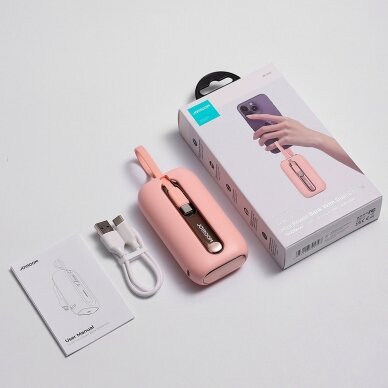Joyroom powerbank 10000mAh Colorful Series 22.5W with 2 built-in USB C and Lightning cables pink (JR-L012) 5