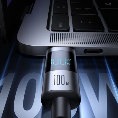 Įkrovimo kabelis Joyroom S-A16 Pro Prism Series 100W USB-C – USB-C su skaitmeniniu ekranu 1.2 m – juodas 2