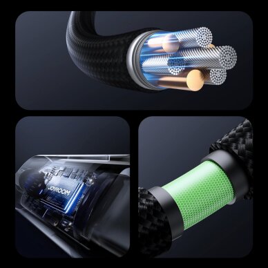 Įkrovimo kabelis Joyroom S-A16 Pro Prism Series 100W USB-C – USB-C su skaitmeniniu ekranu 1.2 m – juodas 6