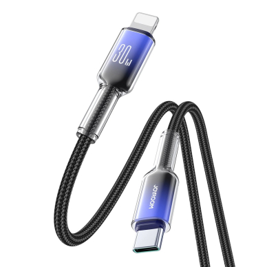 Joyroom S-A42 Crystal-Clear Series 30W USB-C / Lightning kabelis 1.2 m – juodas 2
