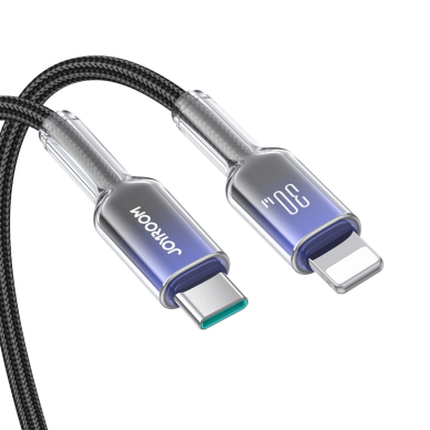 Joyroom S-A42 Crystal-Clear Series 30W USB-C / Lightning kabelis 1.2 m – juodas 6