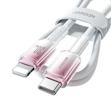 Joyroom S-A42 Crystal-Clear Series 30W USB-C / Lightning kabelis 1.2 m – baltas 4