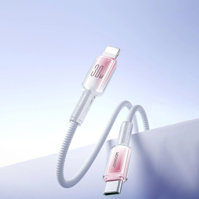 Joyroom S-A42 Crystal-Clear Series 30W USB-C / Lightning kabelis 1.2 m – baltas 8