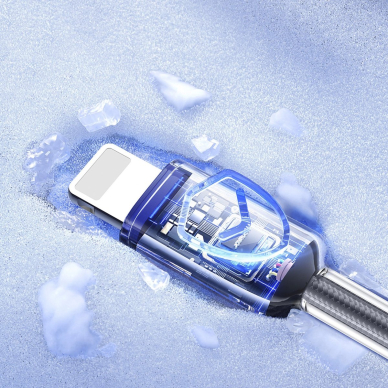 Joyroom S-A42 Crystal-Clear Series 3A USB-A / Lightning kabelis 1.2 m – juodas 12