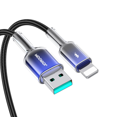 Joyroom S-A42 Crystal-Clear Series 3A USB-A / Lightning kabelis 1.2 m – juodas 6