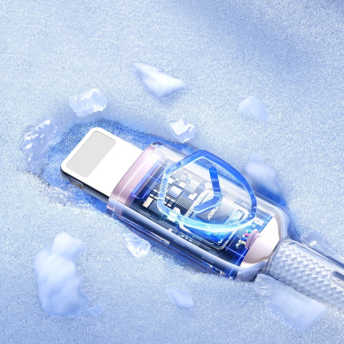 Joyroom S-A42 Crystal-Clear Series 3A USB-A / Lightning kabelis 1.2 m – baltas 12