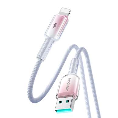 Joyroom S-A42 Crystal-Clear Series 3A USB-A / Lightning kabelis 1.2 m – baltas 2