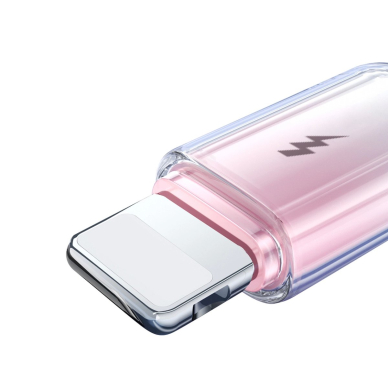 Joyroom S-A42 Crystal-Clear Series 3A USB-A / Lightning kabelis 1.2 m – baltas 5