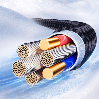 Joyroom S-A42 Crystal-Clear Series 3A USB-A / USB-C kabelis 1.2 m – juodas 11