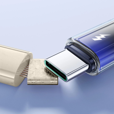 Joyroom S-A42 Crystal-Clear Series 3A USB-A / USB-C kabelis 1.2 m – juodas 13