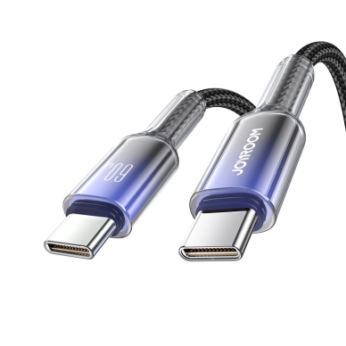 Joyroom S-A42 Crystal-Clear Series 60W USB-C / USB-C kabelis 1.2 m – juodas 1