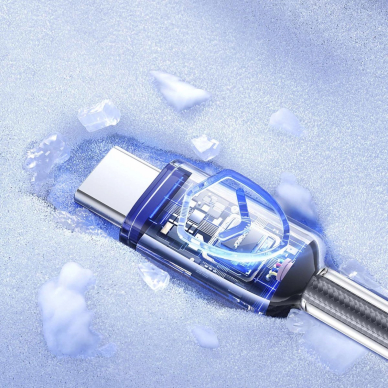 Joyroom S-A42 Crystal-Clear Series 60W USB-C / USB-C kabelis 1.2 m – juodas 12