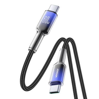 Joyroom S-A42 Crystal-Clear Series 60W USB-C / USB-C kabelis 1.2 m – juodas 2