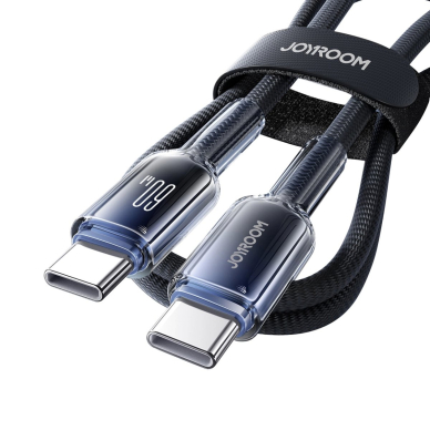 Joyroom S-A42 Crystal-Clear Series 60W USB-C / USB-C kabelis 1.2 m – juodas 4